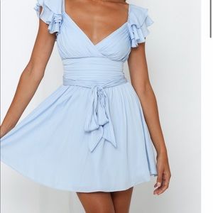 steel blue wheel of fortune dress